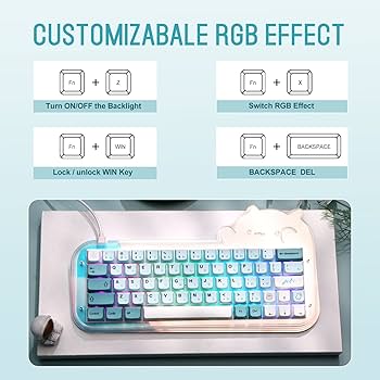 Amazon | EPOMAKER Mini Cat 64 60%ホットスワップ VIA プログラム可能